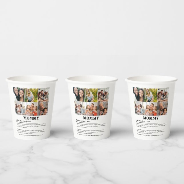 Personalized Mommy Definition 6 Photo Collage Paper Cups (Multi)
