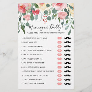 Personalized Mommy or Daddy Baby Shower party game