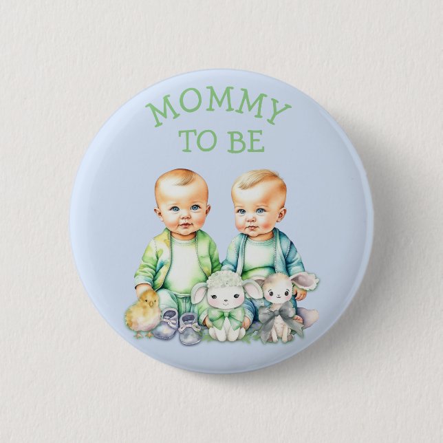 Personalized Mommy to be Baby Shower Button (Front)