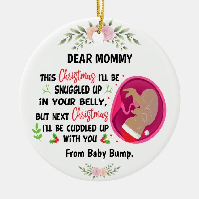 Personalized Mommy To Be from Baby Bump Christmas Ceramic Ornament (Front)
