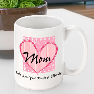 Personalized Mom's Coffee Mug - Shabby Chic Mom