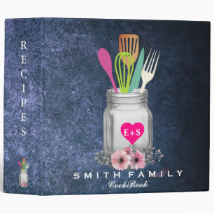 Personalized Mom's Family Recipe Cookbook 3 Ring B Binder