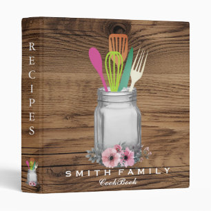 Personalized Mom's Family Recipe Cookbook 3 Ring B Binder