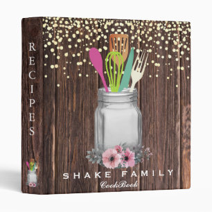 Personalized Mom's Family Recipe Cookbook 3 Ring B Binder