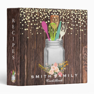 Personalized Mom's Family Recipe Cookbook 3 Ring B Binder