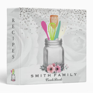 Personalized Mom's Family Recipe Cookbook 3 Ring B Binder