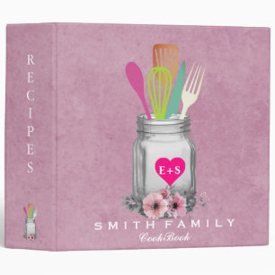 Personalized Mom's Family Recipe Cookbook 3 Ring B Binder