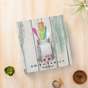 Personalized Mom's Family Recipe Cookbook 3 Ring B Binder