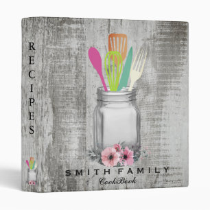 Personalized Mom's Family Recipe Cookbook 3 Ring B Binder