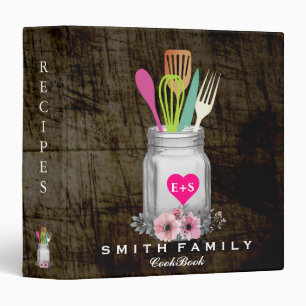 Personalized Mom's Family Recipe Cookbook 3 Ring B Binder