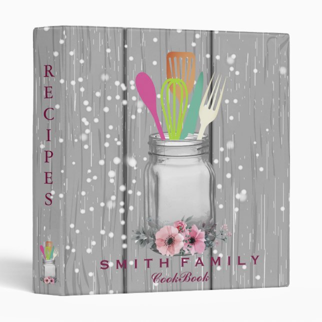 Personalized Mom's Family Recipe Cookbook Binder (Front/Spine)