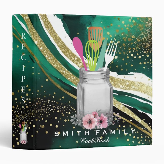 Personalized Mom's Family Recipe Cookbook Binder (Front/Spine)