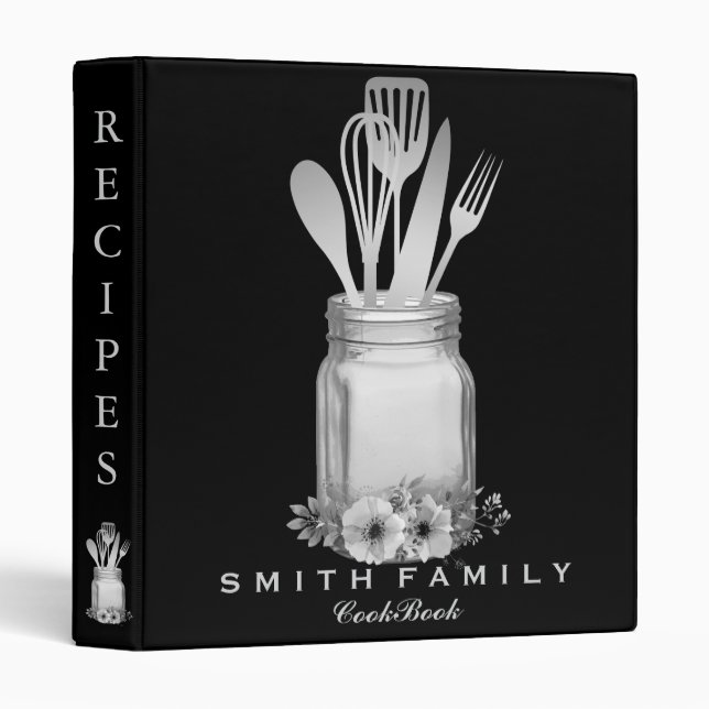 Personalized Mom's Family Recipe Cookbook  Binder (Front/Spine)