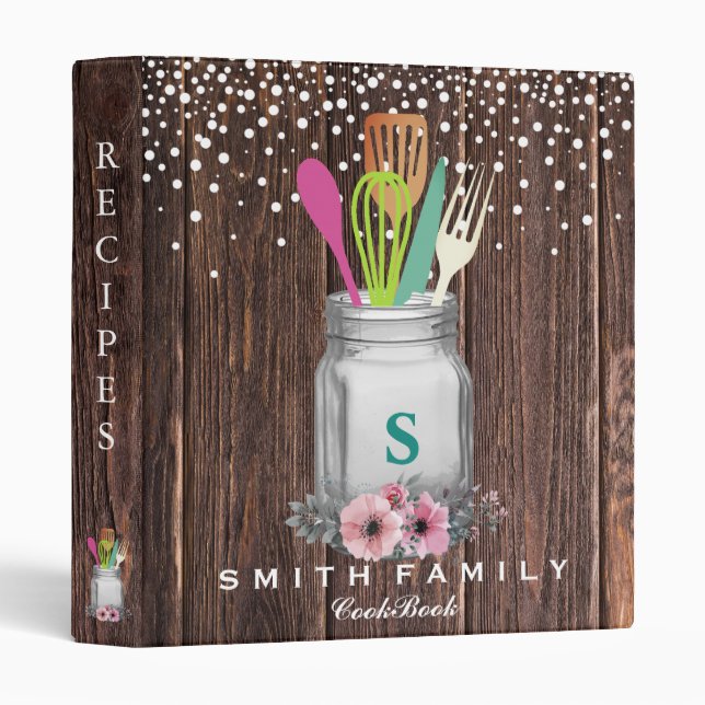 Personalized Mom's Family Recipe Cookbook Binder (Front/Spine)