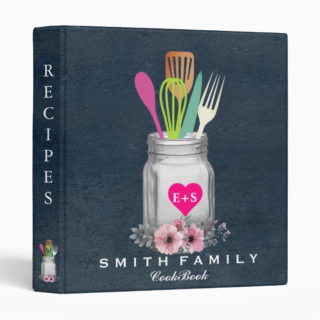 Personalized Mom's Family Recipe Cookbook Binder (Front/Spine)