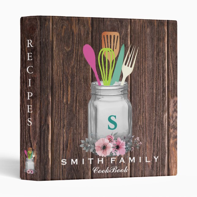 Personalized Mom's Family Recipe Cookbook Binder (Front/Spine)