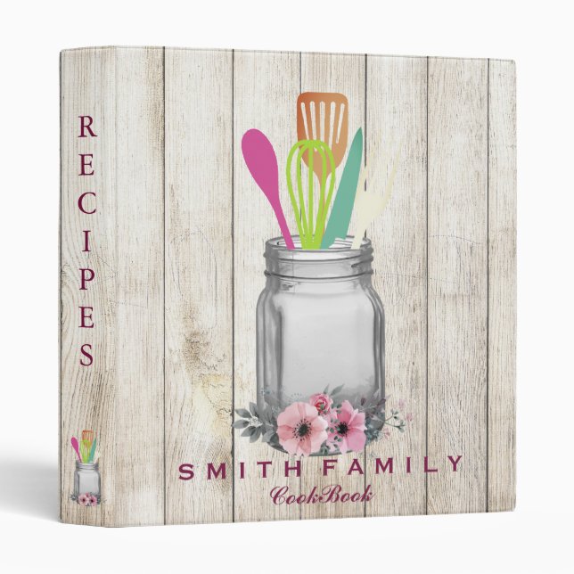 Personalized Mom's Family Recipe Cookbook Binder (Front/Spine)