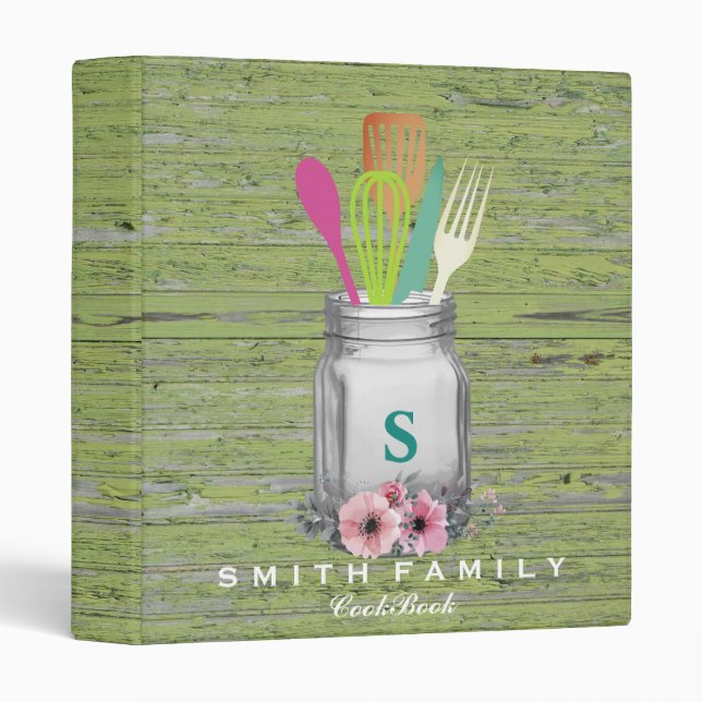 Personalized Mom's Family Recipe Cookbook Binder (Front/Spine)
