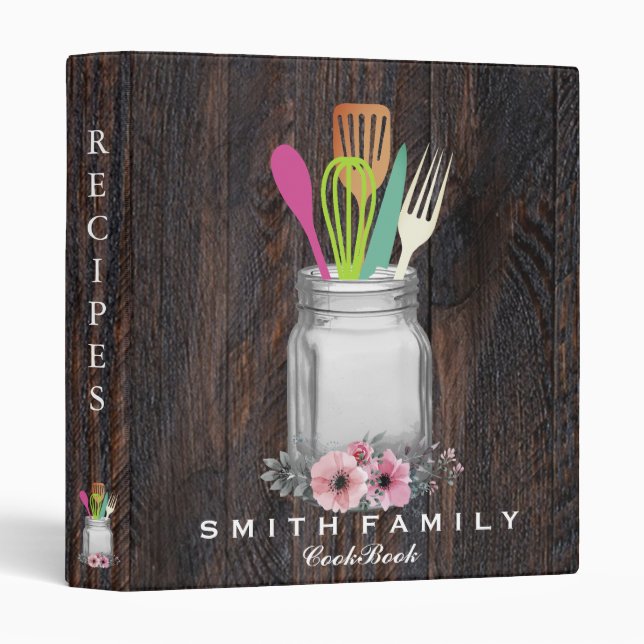 Personalized Mom's Family Recipe Cookbook Binder (Front/Spine)