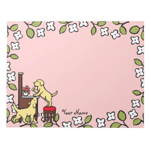 Personalized Mom's Yellow Lab Puppy Duo Notepad