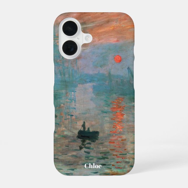 Personalized Monet Art Gift For Her iPhone 16 Case (Back)