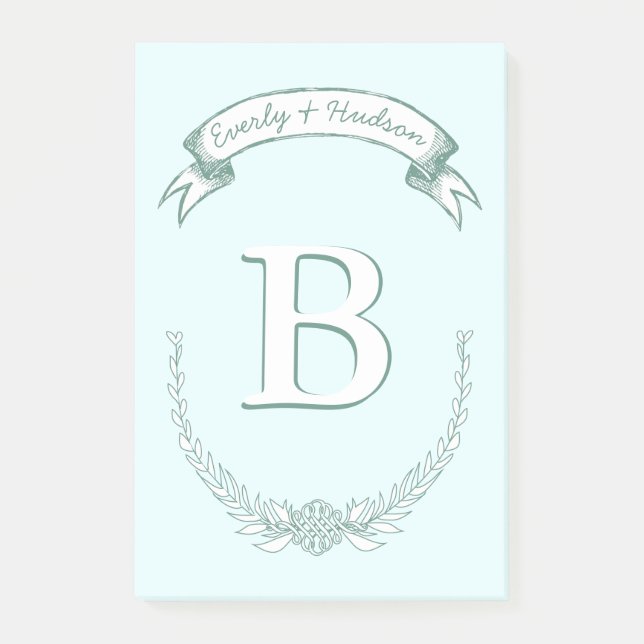 Personalized Mongram Post-it® Notes (Front)