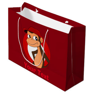 Personalized monkey cartoon large gift bag