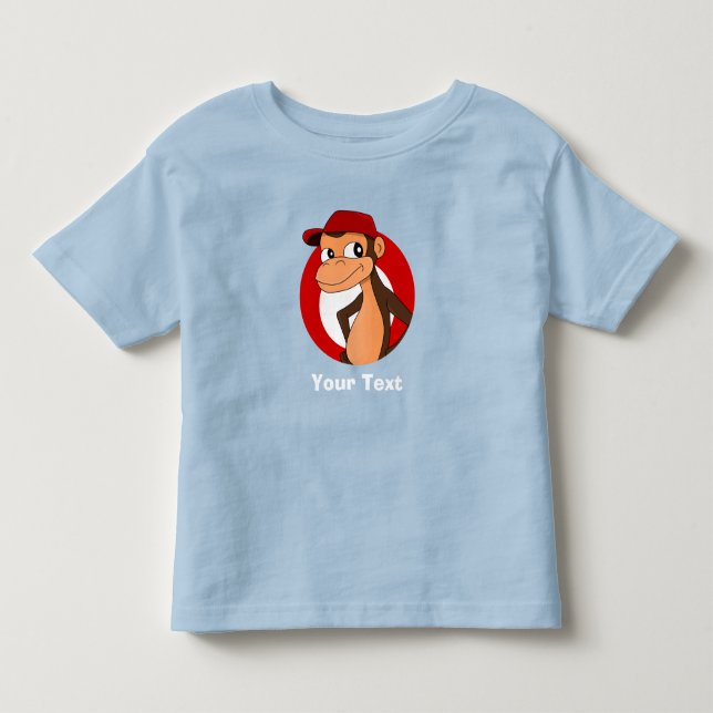 Personalized monkey cartoon toddler t-shirt (Front)