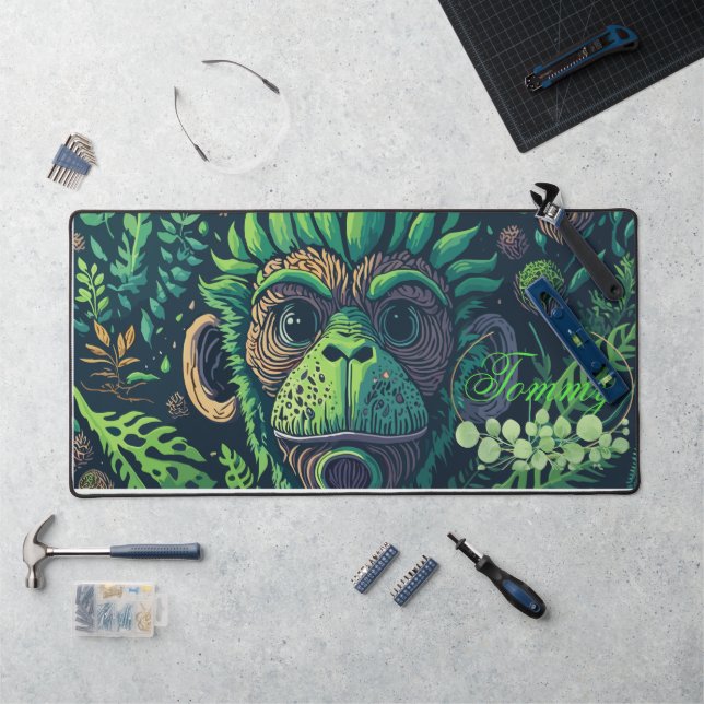 Personalized monkey Desk Mat (Workstation)