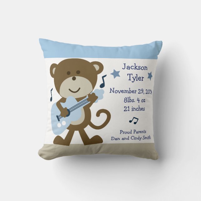Personalized "Monkey Rocker" Pillow (Front)