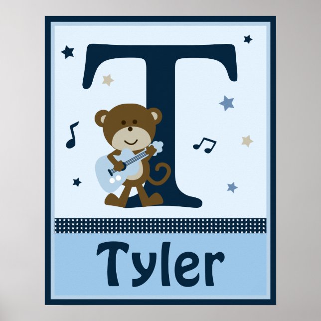 Personalized Monkey Rocker/Rockstar Name Poster (Front)