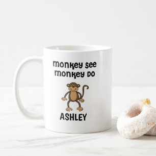 Personalized Monkey See, Monkey Do Mug