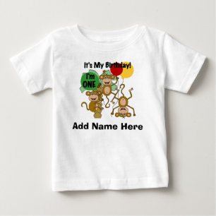 Personalized Monkey Shine 1st Birthday Tshirt