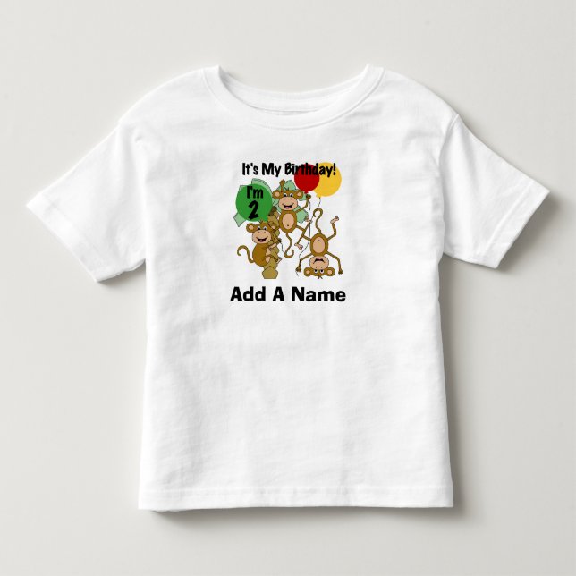 Personalized Monkey Shine 2nd Birthday Tshirt (Front)