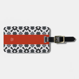 Personalized Monochorome Red Stripe Luggage Tag