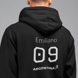 Personalized Monochromatic Argentinian Athlete Hoodie