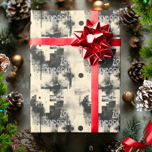 Personalized Monochrome & Silver Elegant Gift Wrap