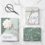 Personalized Monogram Abstract Floral Wedding Wrap Wrapping Paper Sheet<br><div class="desc">Personalized abstract floral engagement,  wedding or bridal shower wrapping paper with golden khaki flowers. Add your own text with easy to use Zazzle editing tool!  Modern design in neutral colours. PLEASE NOTE: The gold details are imitation. No actual foil used. Visit the shop to see all the collection.</div>
