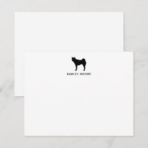 Personalized Monogram Akita Dog Black and White Card