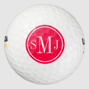 Personalized Monogram and American Rose Frame Golf Balls