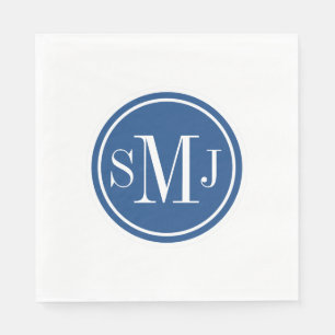 Personalized Monogram and Classic Blue Napkin