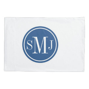 Personalized Monogram and Classic Blue Pillowcase