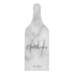 Personalized Monogram and Family Name Marble Cutting Board
