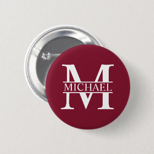 Personalized Monogram and Name 2 Inch Round Button