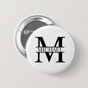 Personalized Monogram and Name 2 Inch Round Button