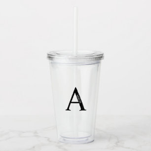 Personalized Monogram and Name Acrylic Tumbler