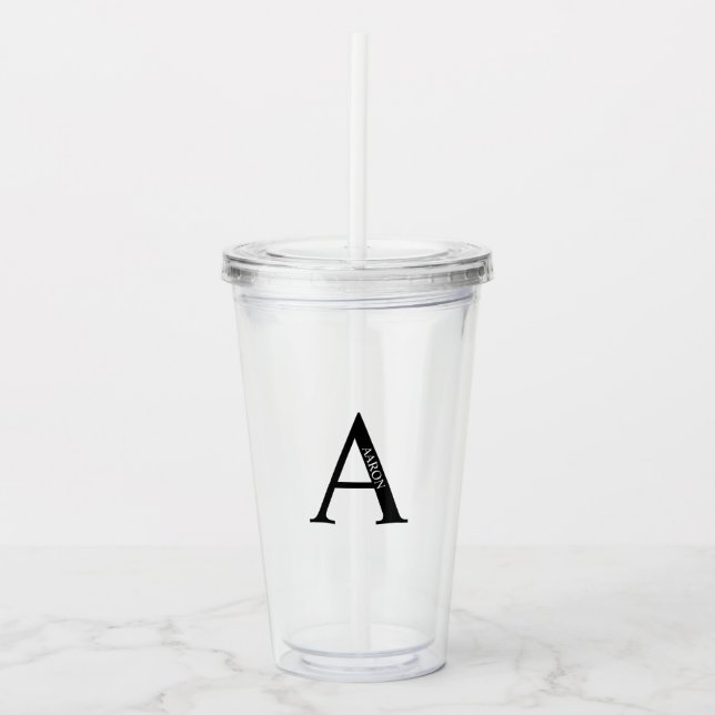 Personalized Monogram and Name Acrylic Tumbler (Front)