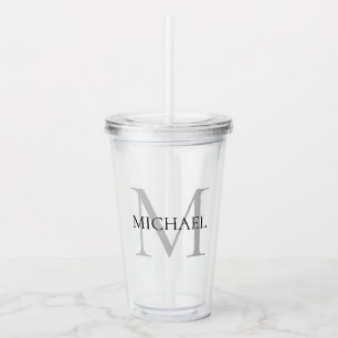Personalized Monogram and Name Acrylic Tumbler