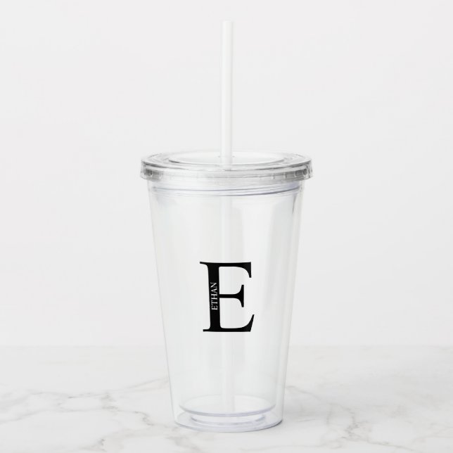 Personalized Monogram and Name Acrylic Tumbler (Front)