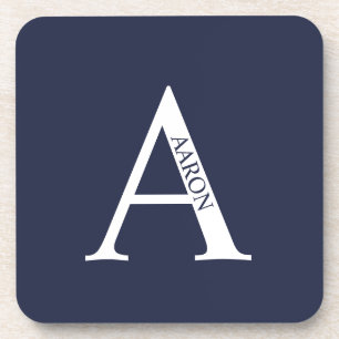 Personalized Monogram and Name Beverage Coaster